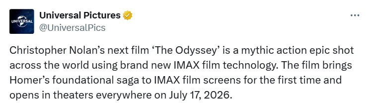 Christopher Nolan bringt Homers „Die Odyssee“ ins Kino!