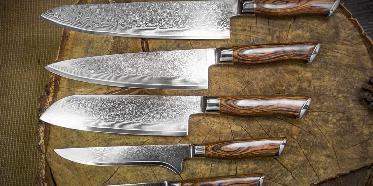 Exklusive Shirogami-Küchenmesser aus Damaszenerstahl