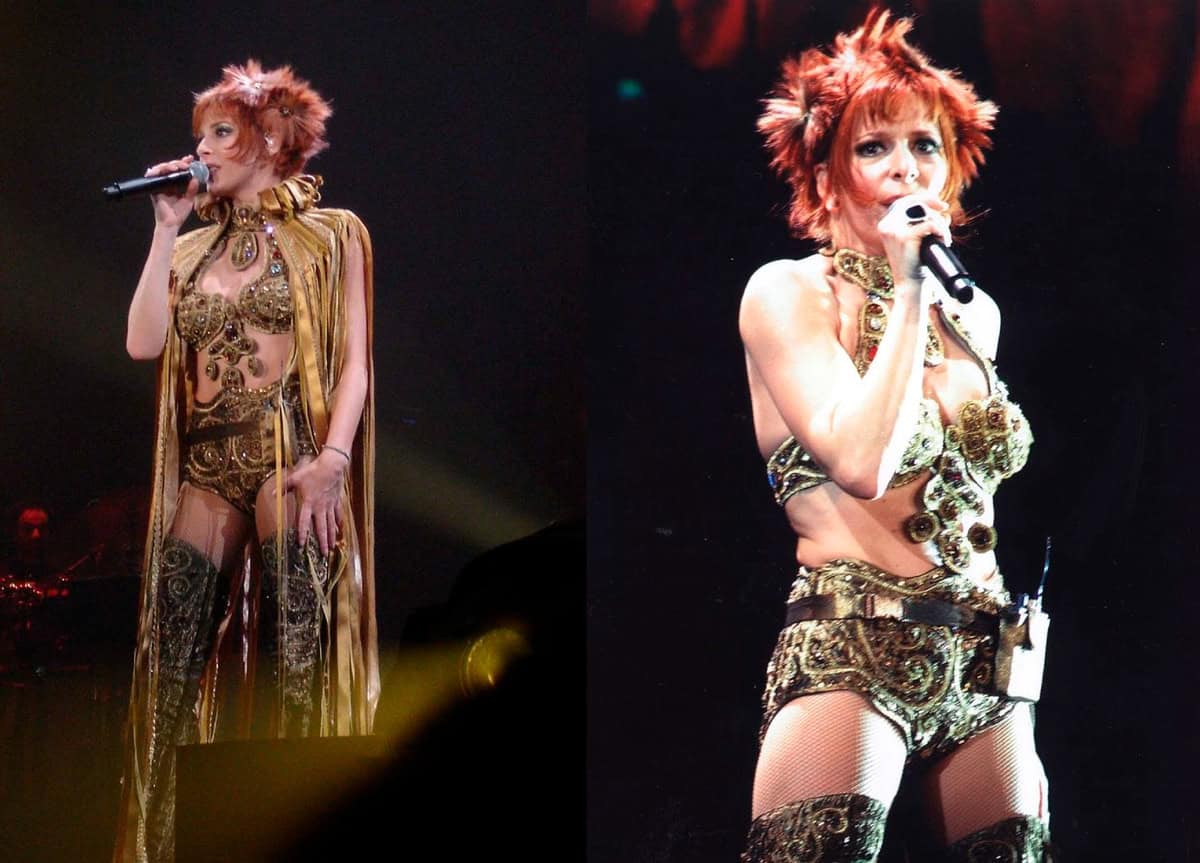 Mylène Farmer ist eine Sängerin mit ungewöhnlichen Outfits