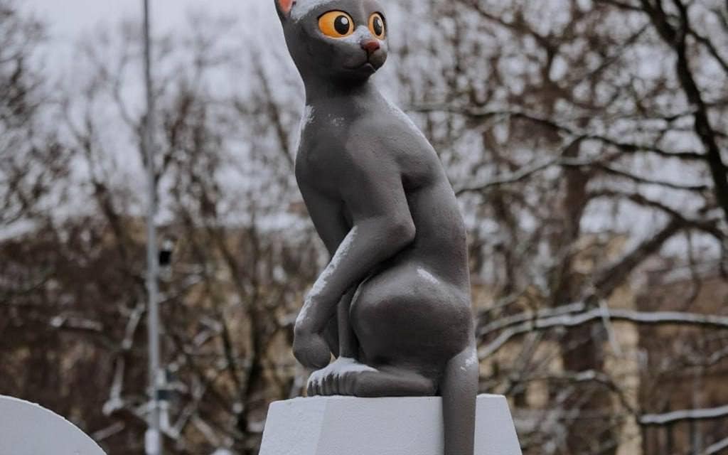 Neue Statue des Katers aus „Поток“ in Riga enthüllt