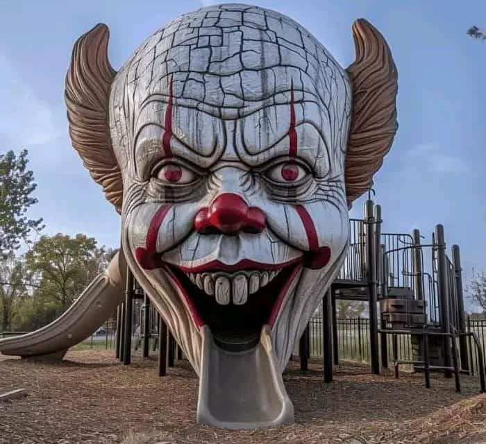 Faszinierende Kinder-Rutschen als Horrorfiguren gestalten!